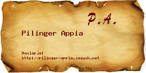 Pilinger Appia névjegykártya